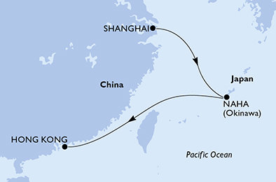 Čína, Japonsko zo Šanghaja na lodi MSC Splendida