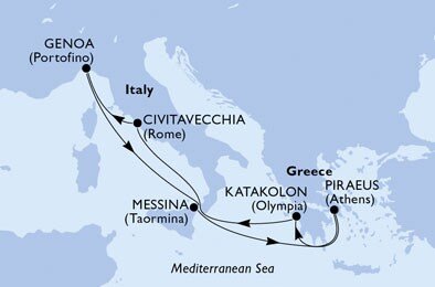 Taliansko, Grécko z Janova na lodi MSC Magnifica