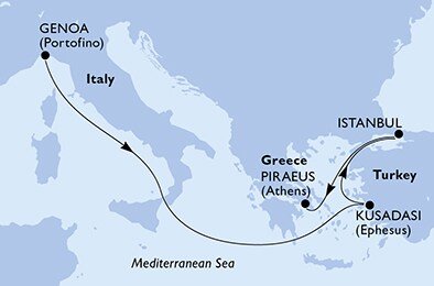 Taliansko, Turecko, Grécko z Janova na lodi MSC Poesia