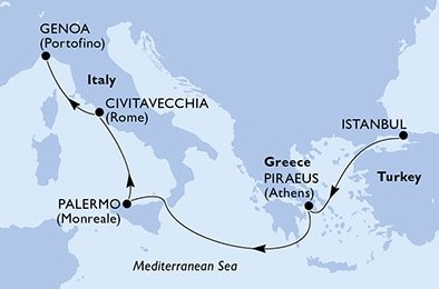 Turecko, Grécko, Taliansko z Istanbulu na lodi MSC Poesia