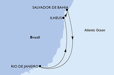 Brazília z Rio de Janeira na lodi MSC Seaview