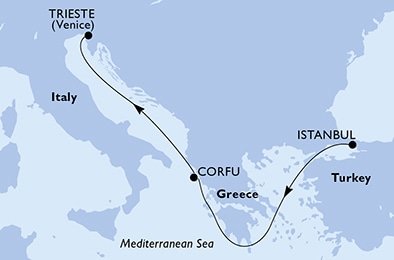 Turecko, Grécko, Taliansko z Istanbulu na lodi MSC Fantasia