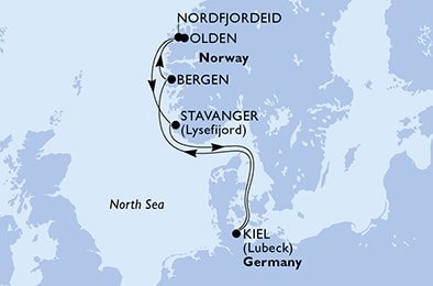 Nemecko, Nórsko z Kielu na lodi MSC Fantasia