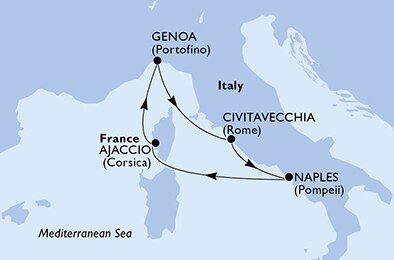 Taliansko, Francúzsko z Civitavechie na lodi MSC Seashore