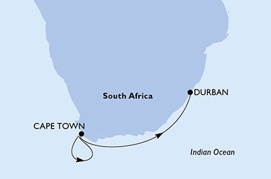 Juhoafrická republika z Kapského Mesta na lodi MSC Orchestra