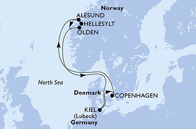 Nemecko, Dánsko, Nórsko z Kielu na lodi MSC Euribia