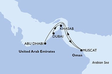 Spojené arabské emiráty, Omán z Dubaja na lodi MSC Opera