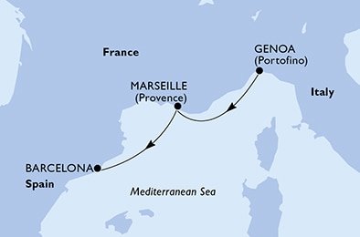 Taliansko, Francúzsko, Španielsko z Janova na lodi MSC Seashore