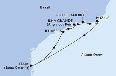 Brazília na lodi MSC Armonia