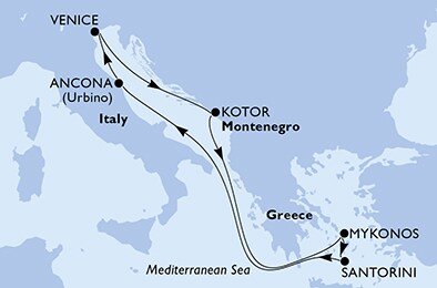 Taliansko, Čierna Hora, Grécko z Benátok na lodi MSC Armonia