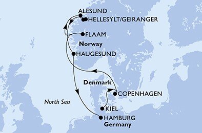 Nemecko, Dánsko, Nórsko z Kielu na lodi MSC Euribia