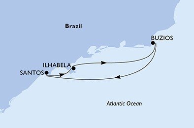 Brazília zo Santosu na lodi MSC Preziosa