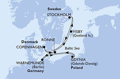 Švédsko, Dánsko, Nemecko, Poľsko zo Stockholmu na lodi MSC Poesia