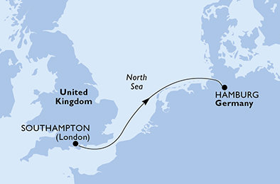 Veľká Británia, Nemecko zo Southamptonu na lodi MSC Preziosa