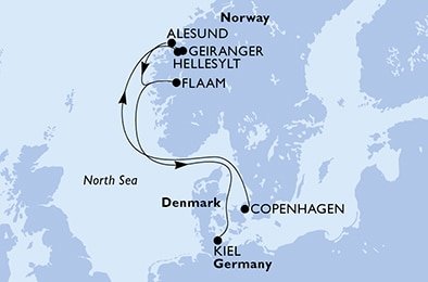 Dánsko, Nórsko, Nemecko z Kodaně na lodi MSC Euribia