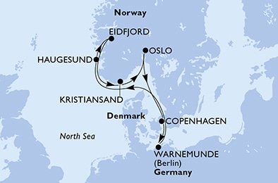 Nemecko, Nórsko, Dánsko z Warnemünde na lodi MSC Poesia