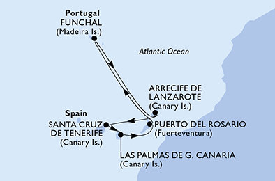 Portugalsko, Španielsko z Funchalu na lodi MSC Opera