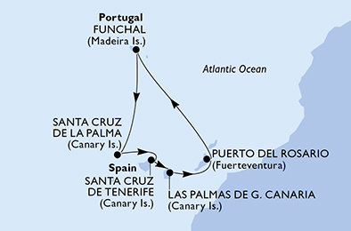 Portugalsko, Španielsko z Funchalu na lodi MSC Opera