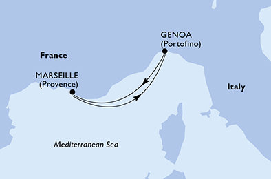 Taliansko, Francúzsko z Janova na lodi MSC Magnifica