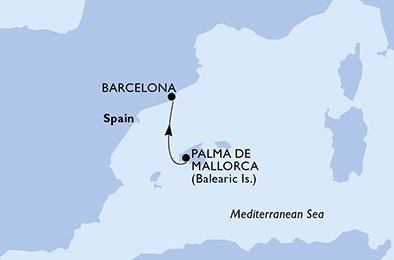 Španielsko z Palmy de Mallorca na lodi MSC Grandiosa
