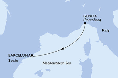 Taliansko, Španielsko z Janova na lodi MSC Euribia