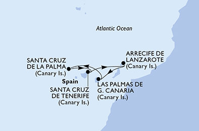 Španielsko Z Lanzarote na lodi MSC Fantasia