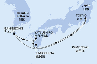 Japonsko, Južná Kórea z Tokia na lodi MSC Bellissima