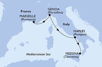 Francúzsko, Taliansko z Marseille na lodi MSC World Europa
