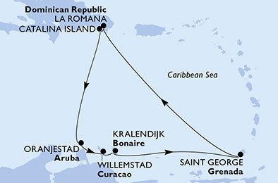 Dominikánska republika, Aruba, Curacao, Bonaire, Grenada z La Romany na lodi MSC Opera