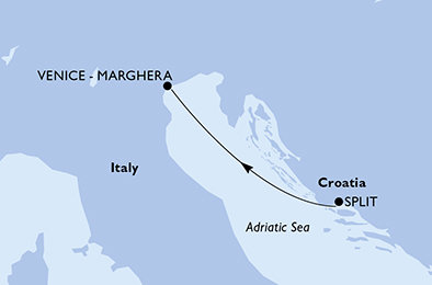 Chorvátsko, Taliansko zo Splitu na lodi MSC Armonia