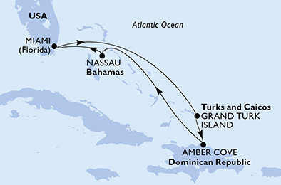 USA, Veľká Británia, , Bahamy z Miami na lodi MSC Divina