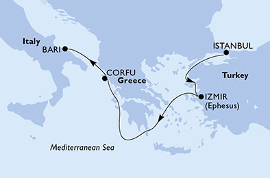 Turecko, Grécko, Taliansko z Istanbulu na lodi MSC Sinfonia