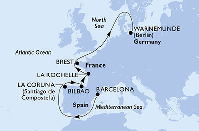 Španielsko, Francie, Nemecko z Barcelony na lodi MSC Magnifica