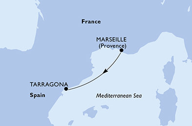 Francúzsko, Tarragona z Marseille na lodi MSC Meraviglia