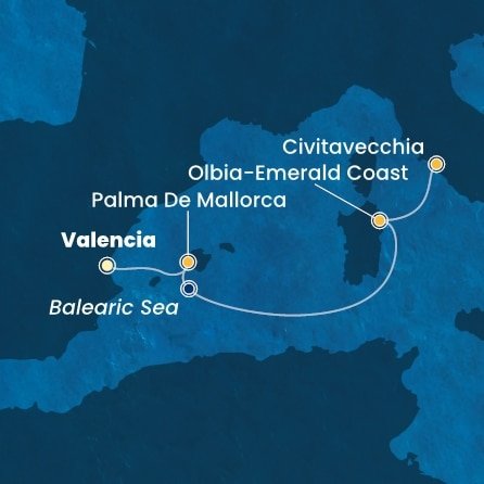 Španielsko, Taliansko z Valencie na lodi Costa Pacifica