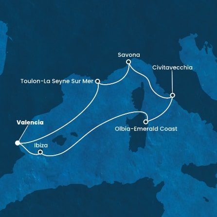 Španielsko, Taliansko, Francúzsko z Valencie na lodi Costa Pacifica