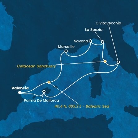 Španielsko, Francúzsko, Taliansko z Valencie na lodi Costa Pacifica