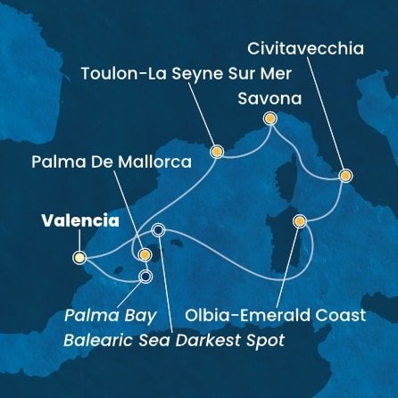 Španielsko, Taliansko, Francúzsko z Valencie na lodi Costa Pacifica