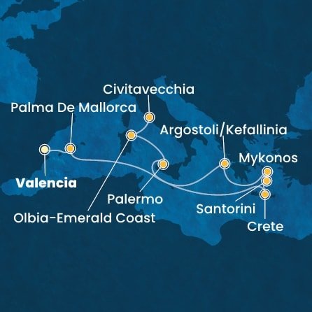 Španielsko, Grécko, Taliansko z Valencie na lodi Costa Pacifica