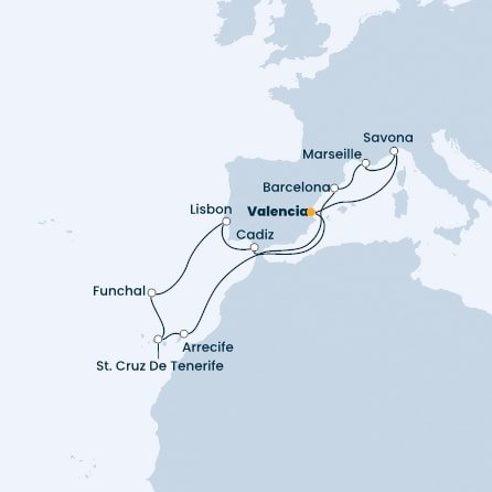 Španielsko, Portugalsko, Francúzsko, Taliansko z Valencie na lodi Costa Diadema