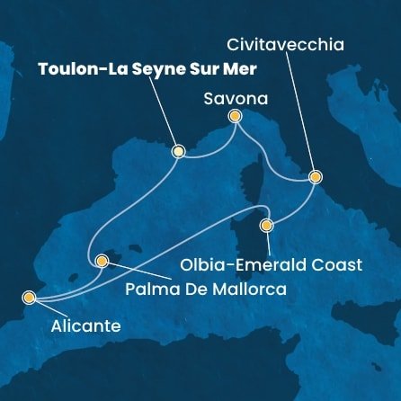 Francúzsko, Španielsko, Taliansko z Toulonu na lodi Costa Pacifica