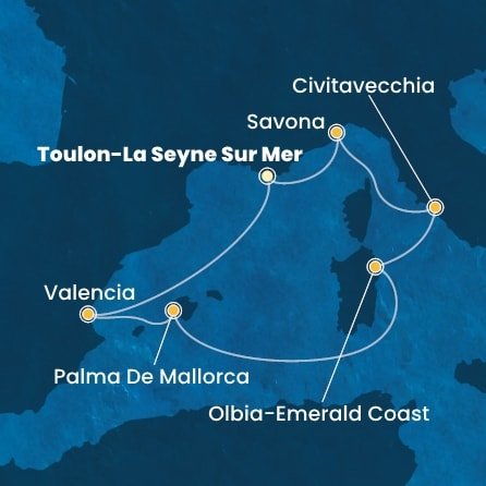 Francúzsko, Španielsko, Taliansko z Toulonu na lodi Costa Pacifica