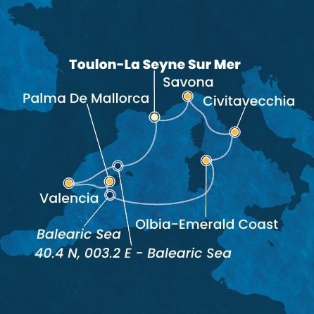 Francúzsko, Španielsko, Taliansko z Toulonu na lodi Costa Pacifica
