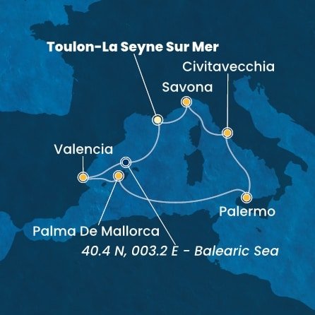 Francúzsko, Španielsko, Taliansko z Toulonu na lodi Costa Pacifica