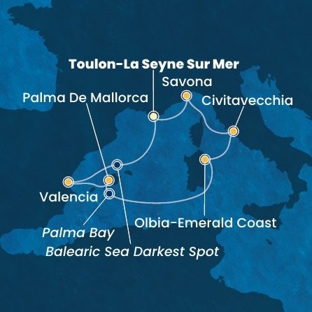 Francúzsko, Španielsko, Taliansko z Toulonu na lodi Costa Pacifica
