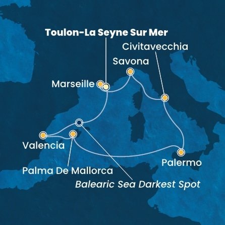 Francúzsko, Španielsko, Taliansko z Toulonu na lodi Costa Pacifica
