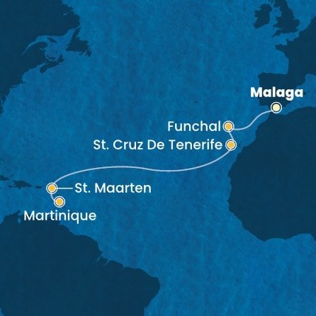 Španielsko, Portugalsko, Svatý Martin, Martinik z Málagy na lodi Costa Fascinosa