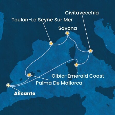 Španielsko, Taliansko, Francúzsko z Alicante na lodi Costa Pacifica