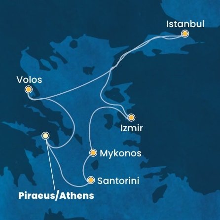 Grécko, Turecko z Pireusu na lodi Costa Fortuna