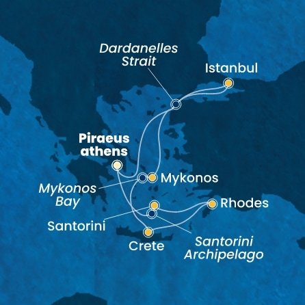 Grécko, Turecko z Pireusu na lodi Costa Pacifica